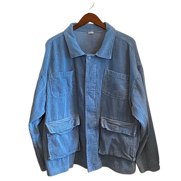 Octopus Light Blue 100% cotton Corduroy shacket /jacket - Picture 1 of 9